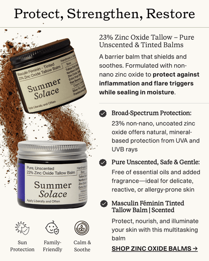 23% Non-Nano Zinc (USP) Tinted Tallow Balm | Deodorant Benefits | Scented